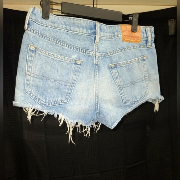 EUC Lucky Brand Light Blue Distressed Jean Shorts - Picture 3 of 5